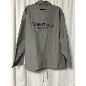 Essentials Fear Of God Coaches Jacket Size L Baggy Oversized Gray